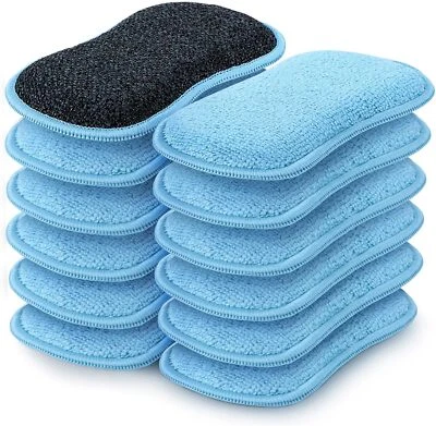 HOMEXCEL 12 Pack Multi-Purpose Scrub Sponges Kitchen Dish Sponge Non-Scratch Microfibe...