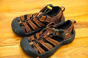 Keen Waterproof Sport Sandals Brown Canvas Suede Leather Closed Toe Size 10