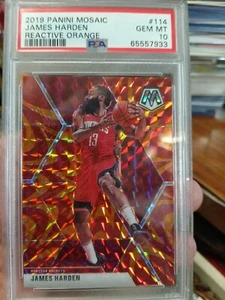 2019 Mosaic James Harden Reactive Orange Paralell PSA 10 NBA Rockets - Bild 1 von 3