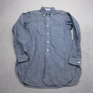 Engineered Garments Shirt Mens 0 Blue Denim Chambray Button Up Raw Work Shirt - Picture 1 of 13