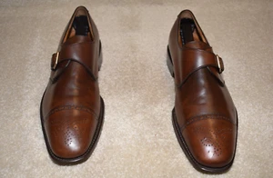 SPLENDIDI MOCASSINI SALVATORE FERRAGAMO "TRAMEZZA" MONK STRAP 10 D $995 - Foto 1 di 7