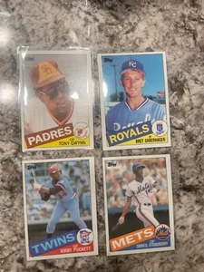 lot of 4 1985 baseball cards Darryl Strawberry rc Kirby Puckett rc Bret Saberhag - Bild 1 von 5