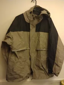 VTG STEARNS DRY WEAR JACKET MENS SZ XL WATERPROOF PVC RAINCOAT SNAP HOODED - Picture 1 of 7
