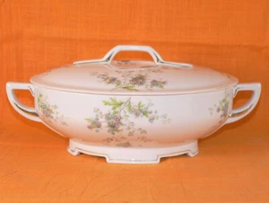 Terrine Rudolf Matthäe 5825 weiß Blumen ca. 1920 #6233 - Bild 1 von 9