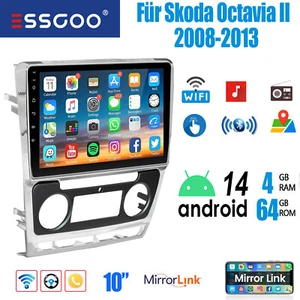 4+64G Android14 Autoradio für Skoda Octavia Carplay Android Auto 10" 4Core GPS - Bild 1 von 13