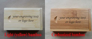 Personalised bamboo laser engraved usb stick flash drive wedding gift box - Picture 1 of 13