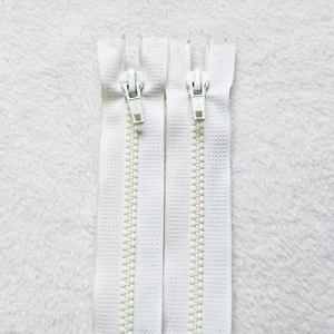 White Zip Open End Nylon Zipper 18" 46 cm Coat Jacket Hoodie Sewing Repair Zips - Picture 1 of 4