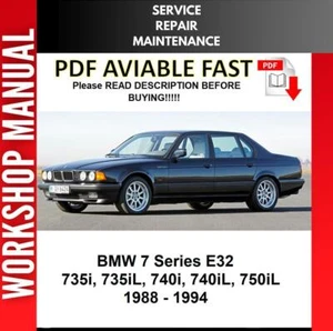 BMW 735i 735iL 740i 740iL 750iL 1988 - 1994 SERVICE REPAIR WORKSHOP MANUAL - Picture 1 of 1