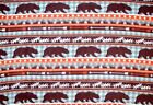 BTY*WILDERNESS MARCHING BROWN BEARS ON GREY CHECK FLEECE FABRIC 1 YD 60X36"