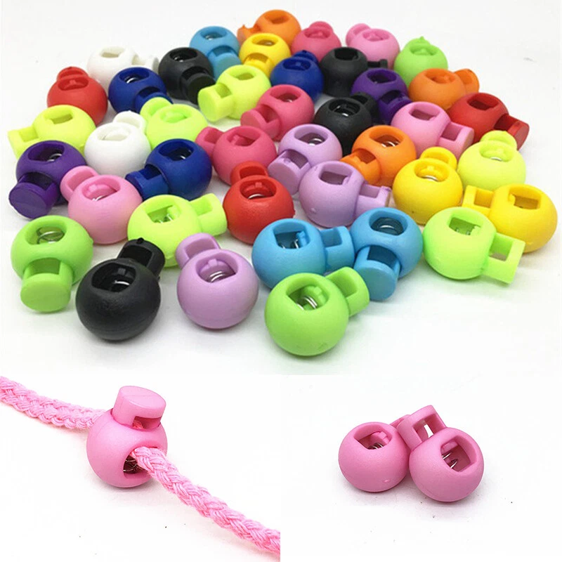 10PC Plastic Button Fastener Adjustable Tighten Fixed Rope Buckle Elastic - Image 1 of 4
