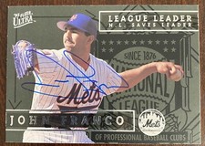 John Franco Auto Signed 1995 Fleer Ultra League Leader #10 New York Mets