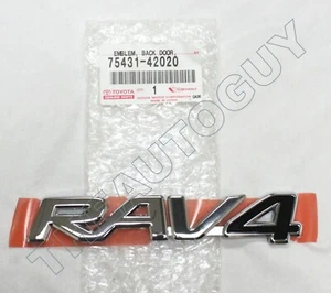 2001 - 2005 TOYOTA "RAV4" CHROME REAR EMBLEM LOGO FACTORY OEM - 75431-42020 - Picture 1 of 2