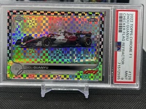 2022 Topps Chrome Formula 1 Checkered Flag Refractor Zhou Guanyu #126 PSA9 POP 1 - Picture 1 of 2