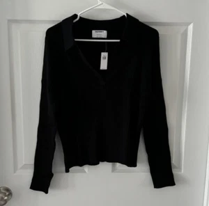 Old Navy Damen Pullover Schwarz Ripppullover Gr. L Large Neu mit Etikett - Bild 1 von 4
