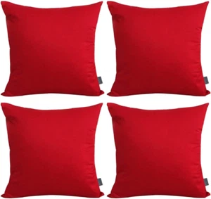 Paquete de 4 lanzamientos decorativos sólidos 100 % algodón cómodos 20x20 pulgadas/50x50 cm, rojo - Imagen 1 de 8