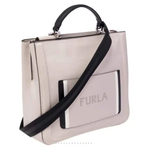 Bolso de Mano Furla Reale North South Grande Convertible Cuero Beige Cremoso - Imagen 1 de 18
