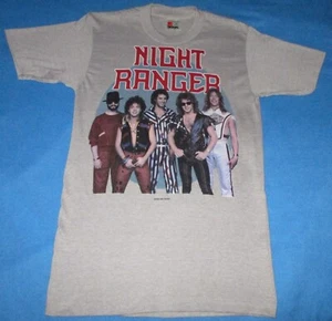 Vintage 1985 NIGHT RANGER 7 Wishes Tour SM T-shirt Dead Stock Girls Fit - Picture 1 of 7
