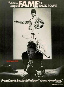 1975 David Bowie "Fame” Song Release Music Industry Promo Reprint Ad - Picture 1 of 1