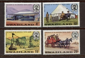 SWAZILAND 1974, U.P.U. CENTENARY, MAIL HISTORY,  Scott 214-217, MNH - Picture 1 of 1