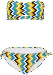 Conjunto de bikini bandeau talla 36 turquesa azul estampado traje de baño traje de baño dos piezas nuevo - Imagen 1 de 1