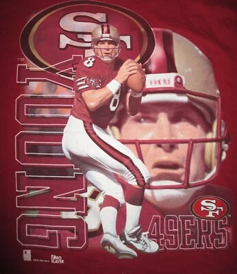 Camiseta Vintage Pro Player Label - 1996 Steve Young Nº 8 SAN FRANCISCO 49ers (LG) Foto 1 de 2