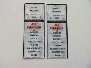 Mike Piazza Hits 300th Career Home Run As a Catcher 21. August 2001 NY Mets 2 Tics - Bild 1 von 2