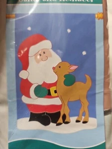 Weihnachten Weihnachtsmann und Rentier dekorative Flagge 28" x 40" - Bild 1 von 1
