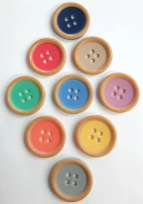 Round buttons Rim Dish style 15mm 4 hole novelty button in 9 colours - Baby - Image 1 of 4