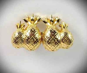 Vintage Mimi Di N Gürtelschnalle goldfarben 4 Ananas Top Zustand - Bild 1 von 7