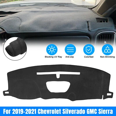 Dash Cover Mat For Chevy Silverado 1500 2500HD GMC Sierra 2019-21 Dashboard Pad - Image 1 of 4