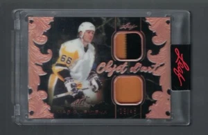 MARIO LEMIEUX 2021-22 Leaf Art Of Hockey DUAL PATCH #39/45 Objet D’art Bronze SP - Picture 1 of 2