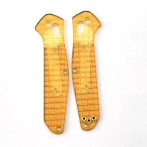 1 par de básculas PEI ámbar a cuadros para Benchmade 940 Osborne versión CF - Imagen 1 de 4