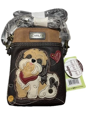 CHALA  SHIH TZU CELL PHONE CROSSBODY - 2 Adjustable Straps Brown FREE SHIPPING❗️ - Image 1 of 4