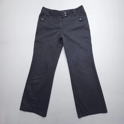 Pantalones de vestir de pierna ancha Ann Taylor pantalones para mujer 12 gris algodón poli carrera 31" pulgadas Foto 1 de 4