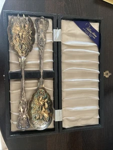 Antique William Adams Silver plated Serving Spoon And Spork - Picture 1 of 4