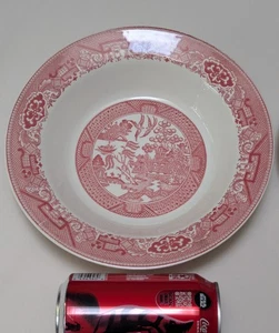 Royal China USA Ironstone Pink/Red Willow Ware 9" Serving Bowl & Platter 13x10" - Picture 1 of 9