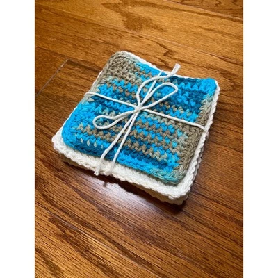 Juego de 4 paños faciales de ganchillo hechos a mano Foto 1 de 4