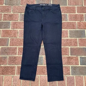 Eddie Bauer Jeans Women's Size 16 Blue Midrise Slim Slightly Curvy Slim Straight - Picture 1 of 9