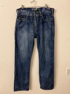 B. Tuff Jeans Uomo L36 W34 Vestibilità Relaxed 100% Cotone Denim Blu - Foto 1 di 6