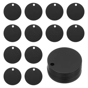 25Pcs 1.6"  Aluminum Stamping Blanks Round Blank Tags with Hole, Black - Imagen 1 de 5