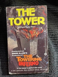The Tower by Richard Martin Stern 1974 1st Print PB Towering Inferno Movie Tiein - Foto 1 di 8