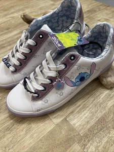 Disney Stitch niedrige Damen-Sneaker 11 Schnürschuhe Glitzerakzente Anhänger Schlüsselanhänger - Bild 1 von 19