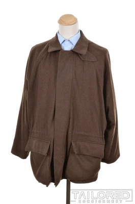 Abrigo Chaqueta Hombre LORO PIANA Marrón Sólido 100% CACHEMIRA - XXL 2XL Foto 1 de 4