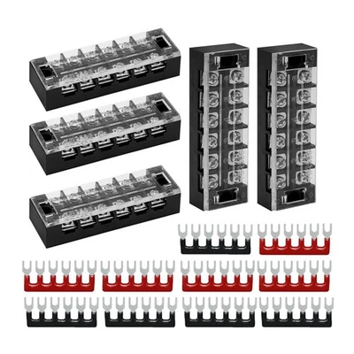5 Pcs Dual Row 6 Positions Screw Terminal Electric Barrier Strip Block 600V 25A - Image 1 of 4