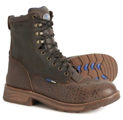 TONY LAMA Safety Toe WIDE 8" Men’s Waterproof Western Work Lace-up Boots Buffalo - Image 1 of 4