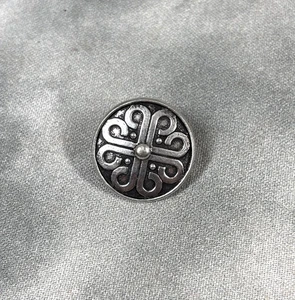 Vtg Pewter Celtic Style Metal Button 1" Folk Costume Knitwear Cloak Trim - Picture 1 of 4