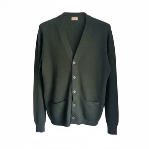 Vintage Cashmere Jaeger Scotland Hunter Green Cardigan Pullover Size M EUC  - Bild 1 von 12