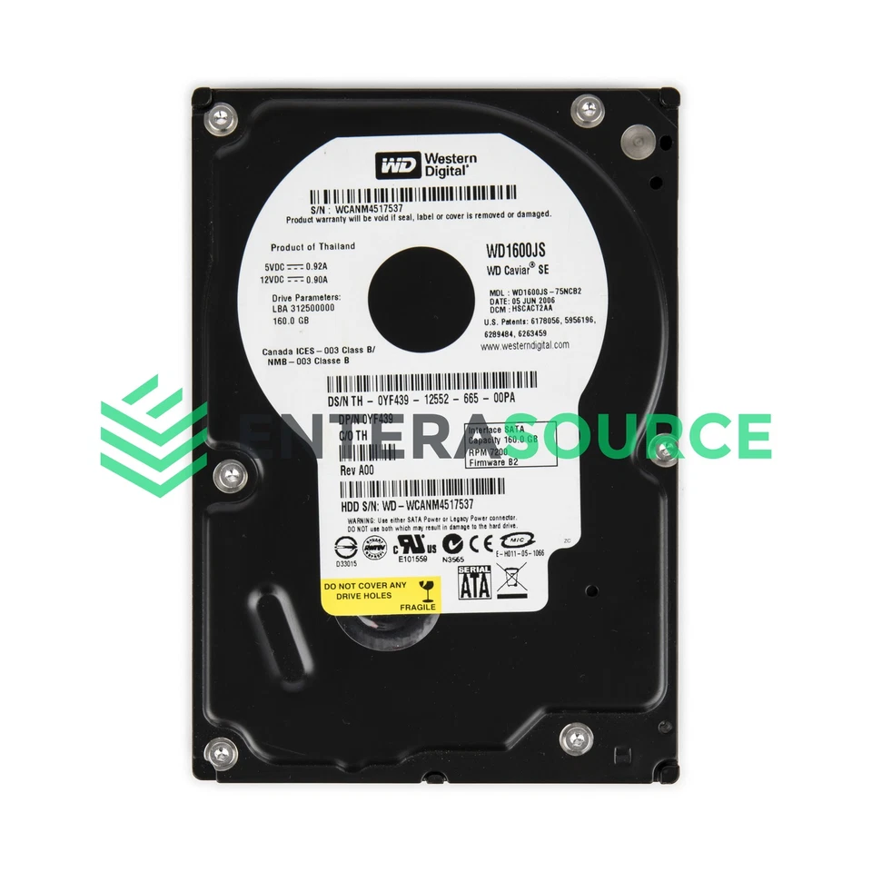 Dell YF439 160GB 7.2K SATA 3.5" 3Gbps Hard Drive - Image 1 of 1