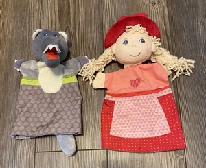 2 HABA Glove / Hand Puppets. Little Red Riding Hood & The Big Bad Wolf 🐺 - Picture 1 of 6