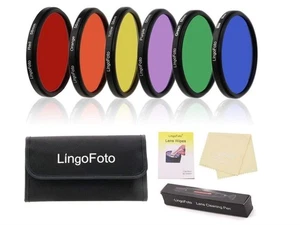 6pcs Round Full Color Lens Filter Set + lens cleaning tool + Pocket (43 mm) - Picture 1 of 9